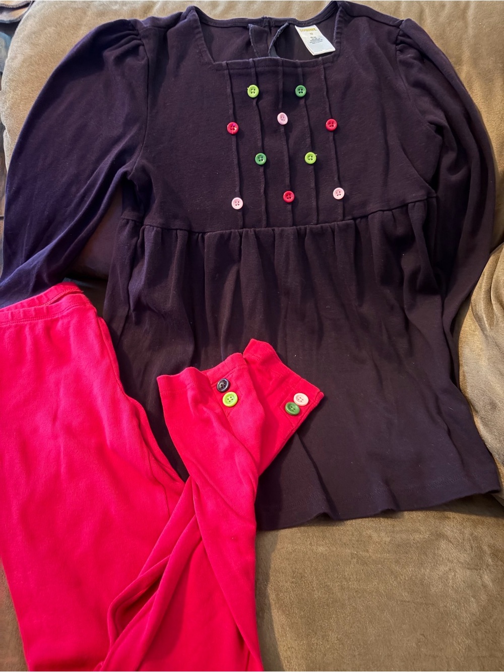 Gymboree Purple Top with Bright Pink Leggings